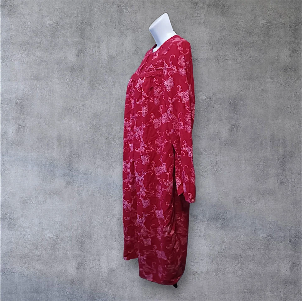 Camisón Croft & Barrow Talla S Largo Medio Franela, Rojo Paisley. A-2 Foto 4 de 4