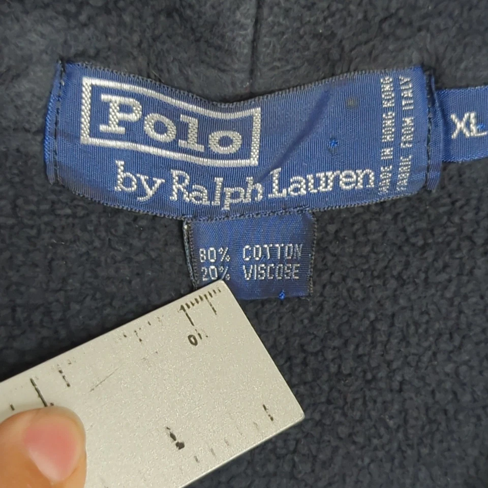 Polo Ralph Lauren винтажный флисовый пуловер толстовка красный шнур XL наплечная нашивка - Изображение 3 из 4