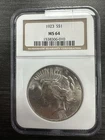 1923 NGC MS 64 Peace Silver Dollar United States of America $1 Coin -D31