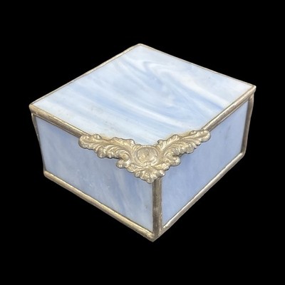 Slag Glass Trinket Box