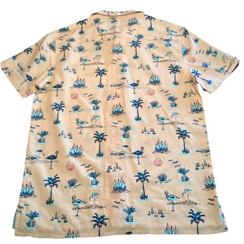 Herren M Jetty Dockside Woven Cotton Strandhemd Gelb/Grün Kurzarm Neu/Etikett - Bild 4 von 11