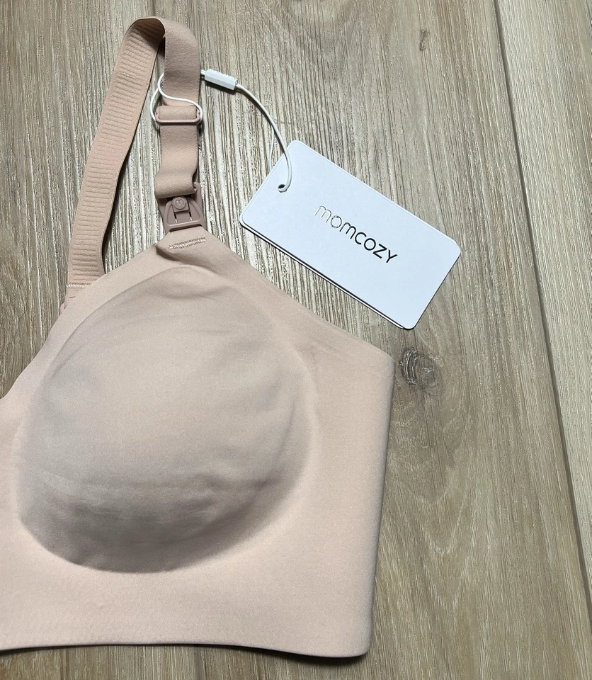 NWT Momcozy Seamless Wireless Beige Nursing Bra Bralette - Size Medium - Image 3 of 4