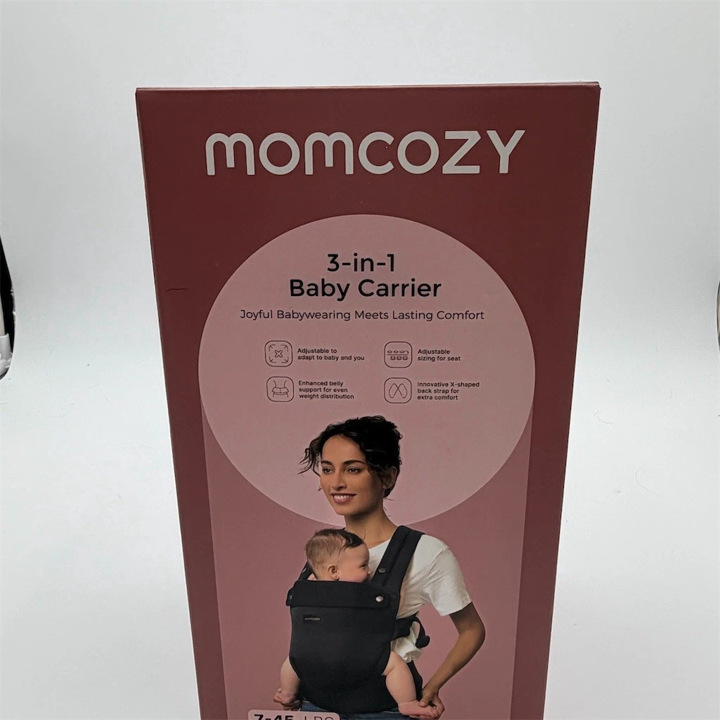 Momcozy 3-in-1 Baby Carrier Ergonomic Lightweight Adjustable Seat Black