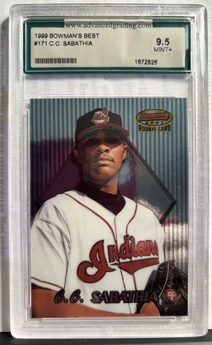 1999 BOWMAN'S BEST C.C.SABATHIA #171 AGS MINT+ 9.5 RC HOFER ? 250 WINS 3000 Ks !