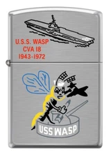 USS Wasp (CVA-18) Aircraft Carrier Zippo MIB Brushed Chrome