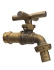 Brass Garden Faucet Tap PLUS CROSS Spigot Vintage Water Home Decor Outdoor 