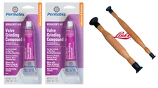(2) Permatex Valve Lapping Compound + Lisle Tool 21100+21200 Lapper grinding Kit