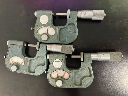 Mitutoyo 510-105 (LOT OF 3) Dial Indicating Micrometer,0-1" ,.0001" Graduation