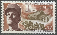France 1969 MNH Mi 1691 B433 General Jacques Leclerc, tanks,battle, WW2 **