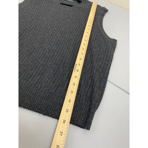 Vintage Embassy Row Mens Sleeveless cashmere Sweater Vest Gray Size Large Cozy - Picture 7 of 7