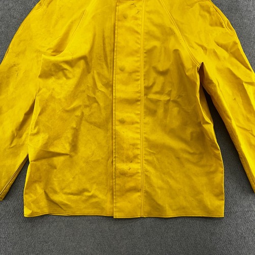Helly Hansen Jacket Mens Small Yellow T Snap PVC Foul Weather Sailing Coat - Picture 6 of 14
