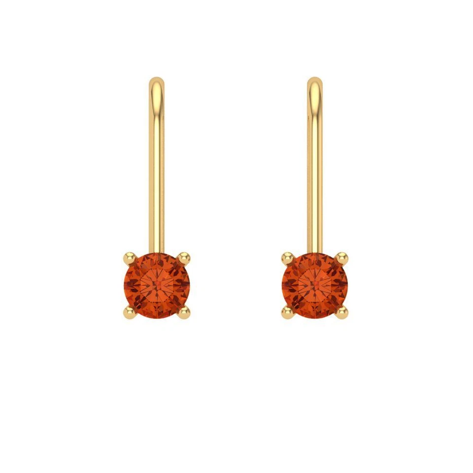 Red Zirconia Stud Earrings for Women, Lever Back (0.2 cttw, 3.0mm, Round-Cut) - Image 3 of 4