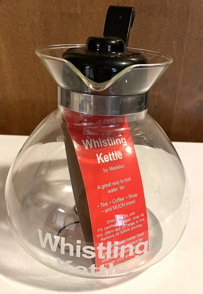 Hervidor silbador de vidrio Medelco de 3 piezas capacidad 12 tazas Foto 2 de 4