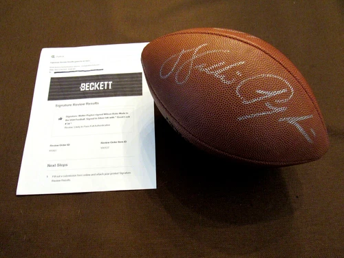 WALTER PAYTON CHICAGO BEARS HOF SIGNED AUTO VTG WILSON THE DUKE FOOTBALL BECKETT
