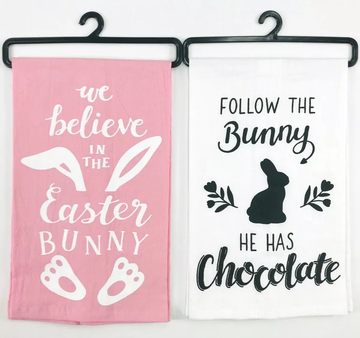 Easter Flour Sack Hand Kitchen Towels: Cute Funny Bunny Humor