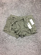 Jolt Shorts Womens Size Large Green Belted Short Chino Stretch Comfort Waist