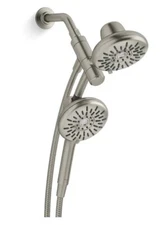 KOHLER Freespin Bellerose Wall Mount Dual Shower Heads 5.25" Brushed Nickel
