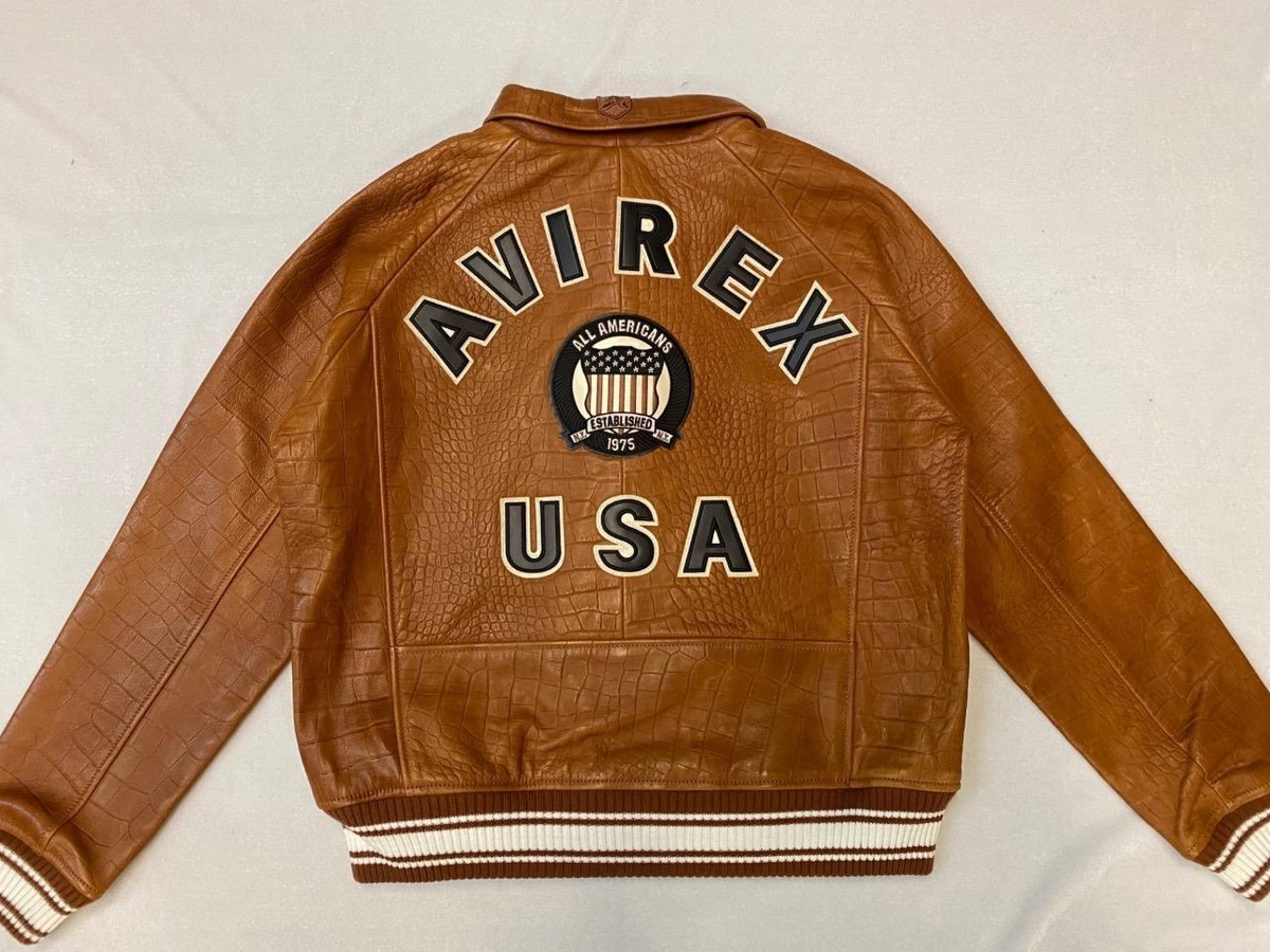 AUTHENTIC AVIREX LIMITED EDITION CROC ICON JACKET COGNAC AUTHENTIC AVIREX LIMITED EDITION CROC ICON JACKET COGNAC