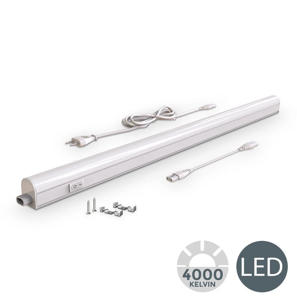 Unterbauleuchte LED Küche 230V 15W Lichtleiste Aufbau-Lampe 87cm Schrank weiß