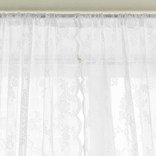 Pair (x2) Voile Eyelet Ring Top Curtains - Net Voile Sheer Curtain - Lucy Panel - Picture 8 of 14