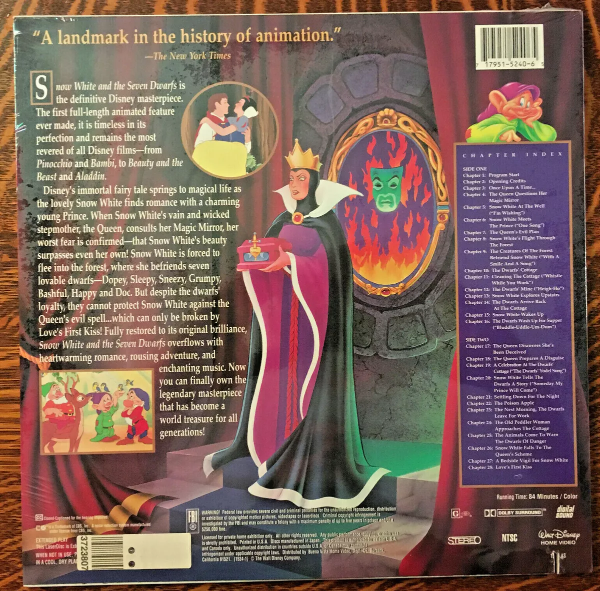 For Snow White Chapter 1 SEALED** DISNEYS-SNOW WHITE and the Seven Dwarfs~80'S~LaserDisc | eBay