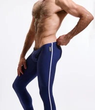 N2N Bodywear Men's Hero Gym Tights, L Navy Blue NWT