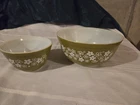 Pyrex Spring Blossom Green Crazy Daisy Bowl Small & Large 401 403 Vintage