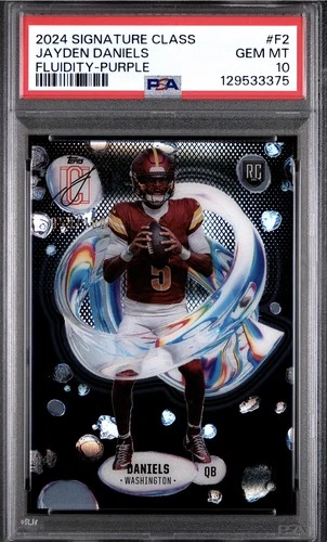 2024 Topps Signature Class Jayden Daniels #F2 Fluidity Purple /100 PSA 10 RC 🔥