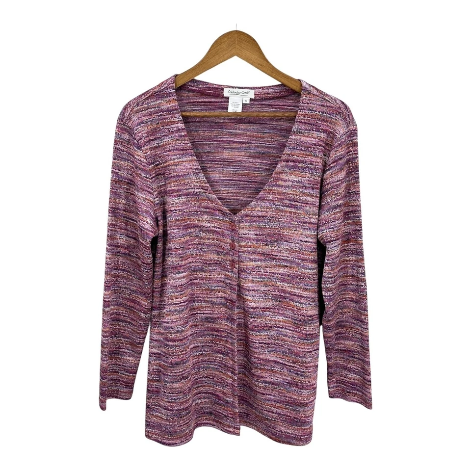 Cárdigan Coldwater Creek Mujer Cottagecore Academia Retro Botón Tejido Top Talla M Foto 3 de 4