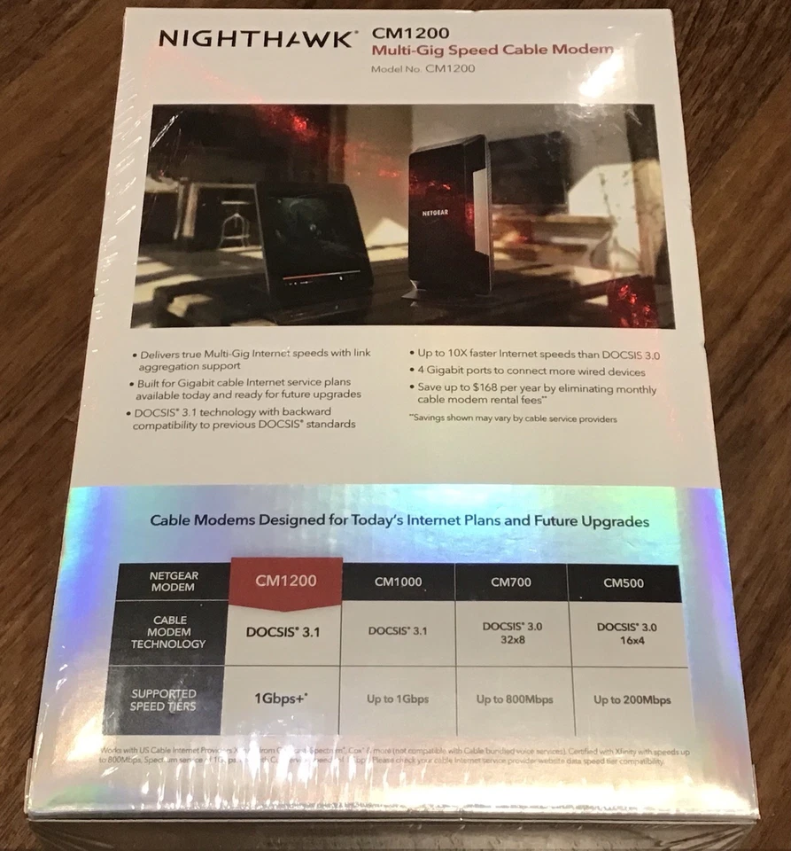 NETGEAR Nighthawk CM1200 DOCSIS 3.1 Cable Modem - Multi-Gig INTERNET - Image 2 of 3