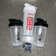 Lot of 3 BlenderBottle Shaker Mixer Water Bottle Protein Cup