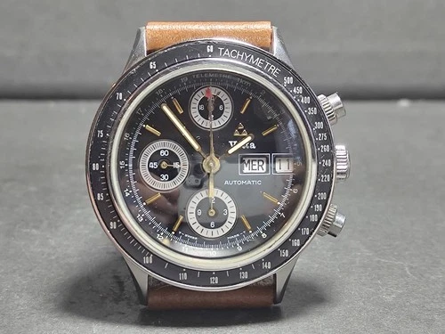 Rare Vetta Chronograph Speedmaster Lemania 5100 Black Dial Vintage