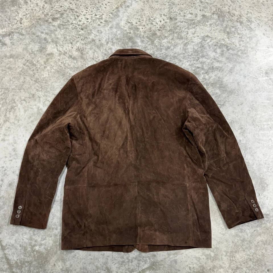 Blazer vintage J Crew para hombre grande remero marrón gamuza cuero chaqueta abrigo deportivo Foto 4 de 4