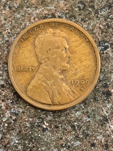 TWO (2x) 1909 S Lincoln Cent Key Date Rare Penny -- VG & VF Details Both Scuffed