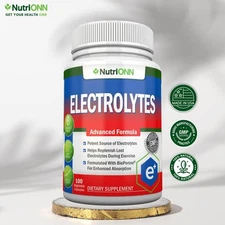 Electrolytes - 100 Natural Electrolyte Replacement Capsules - Keto Friendly