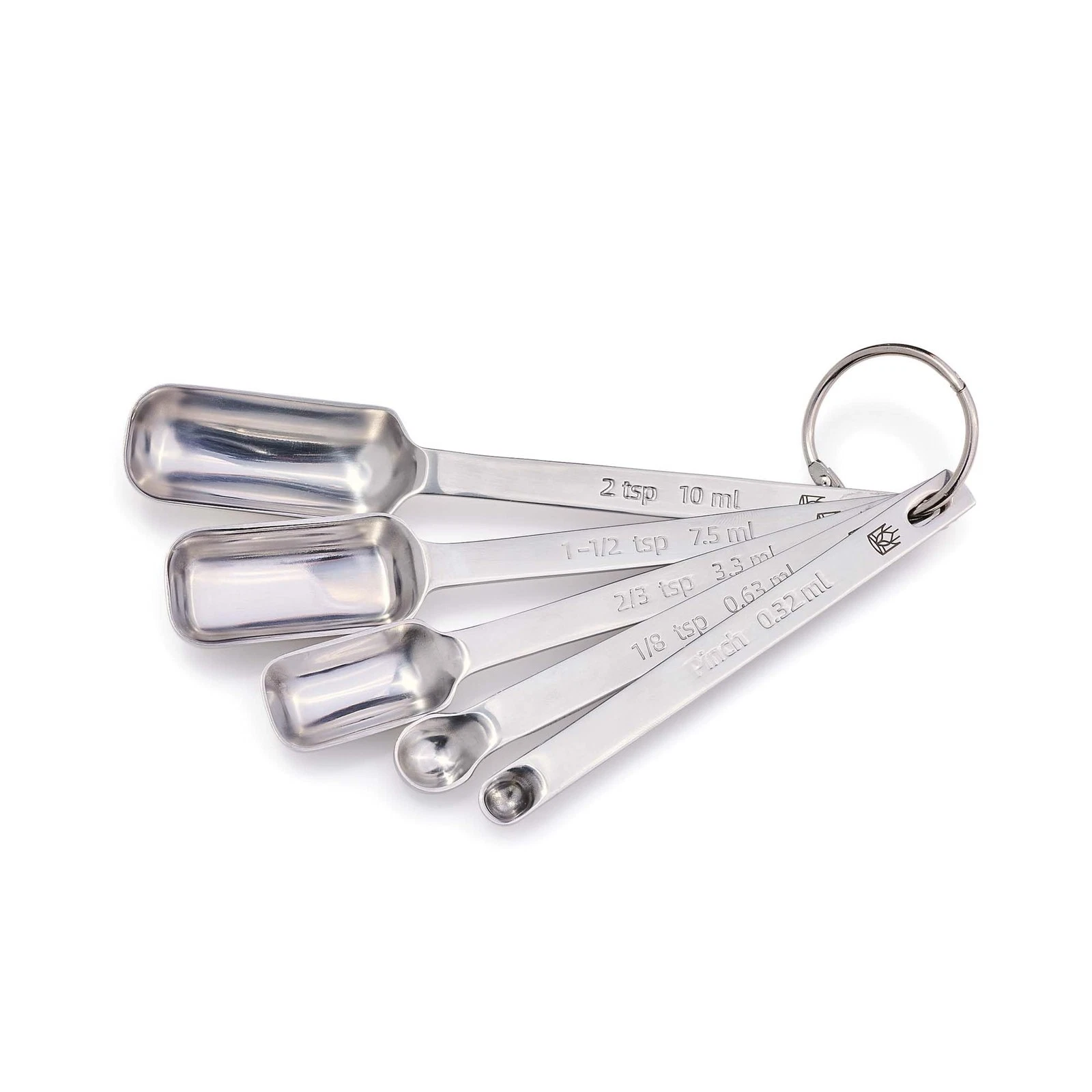 Stainless Steel Measuring Spoons Set, Odd Sizes, 5-Piece, 18/8 Quality