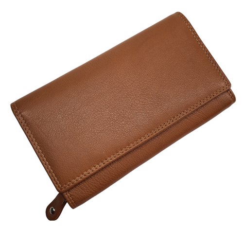Cartera grande de cuero real de alta calidad protegida por RFID para mujer con tarjetero - Imagen 113 de 134