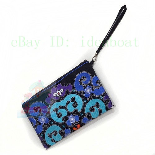 China multi-color Blossoming Hmong Embroidery Lady Clutch Handbag Wristlet Purse - Picture 32 of 61
