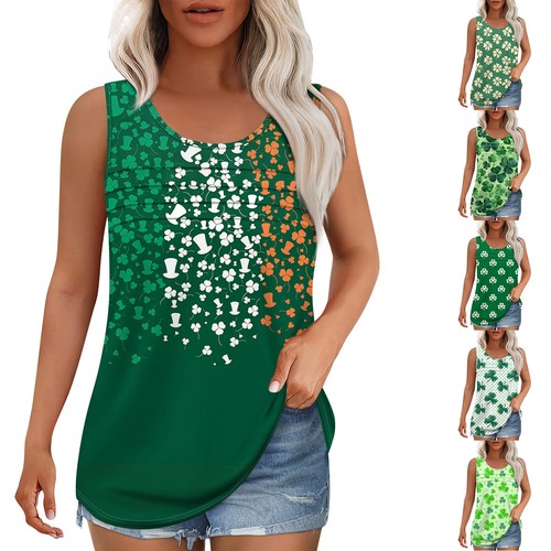 Tank Top For Women Summer Outfits Sleeveless Print Blouses Casual Loose Shirts