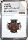 Ngc About Uncirculated 1803 Draped Bust Half Cent, Richly Hued, Lustrous Piece!