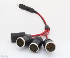10pc 12V 24V Car Cigarette Lighter Charger 1to 4Way Socket Outlet Splitter Cable