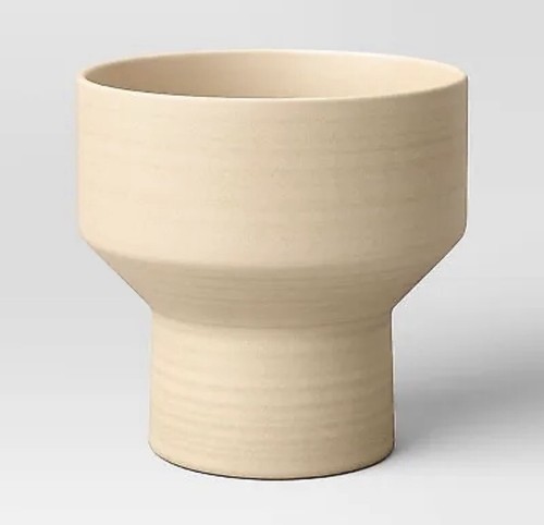 Lot of 2 Threshold Sandy Modern Ceramic Planters Stoneware New