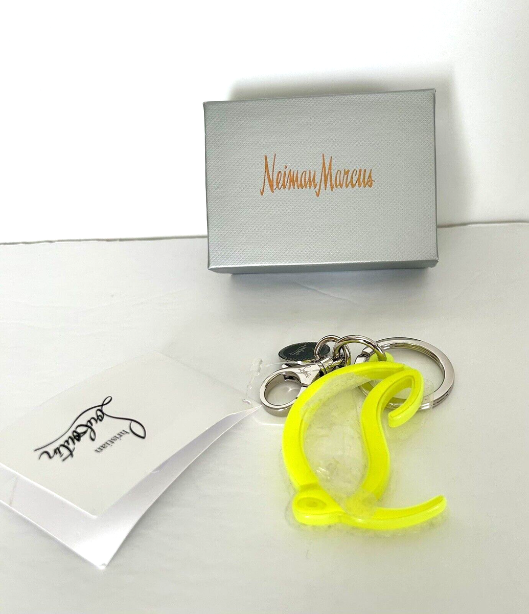 キーホルダー・キーリング Christian Louboutin Key holders & Charms Yellow Christian Louboutin Keyring NWT Logo Gomme Bright Yellow