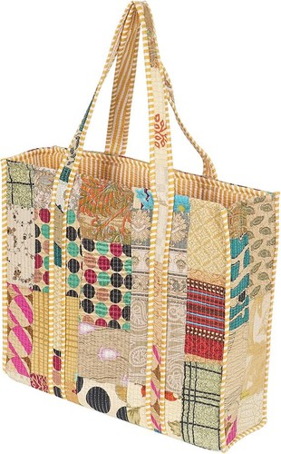 Borsa grande reversibile floreale patchwork cotone trapuntato shopping bag - Foto 63 di 72