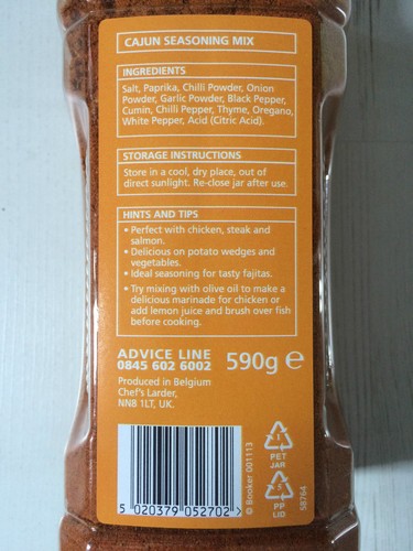 Chef's Larder Blackened Cajun Seasoning 590g, Produced in Belgium, - Picture 3 of 4