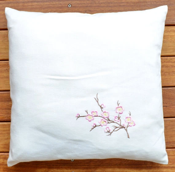 Botanical European Cushion Cover Pure Linen Square 18 x 18