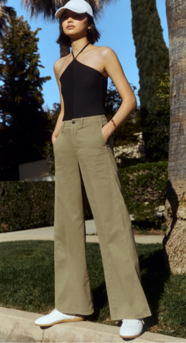NWT $275 Rag & Bone Sofie Wide Leg Chino Pants in Khaki sz 0/XS