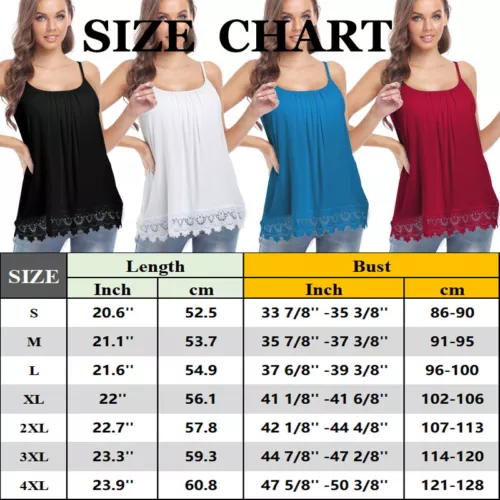 Women Plus Size Tank Tops Loose Casual Summer Top Pleated Flowy Adjustable Strap - Picture 39 of 55
