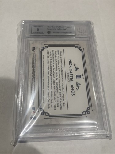 2014 Topps Museum Collection Nick Castellanos sur carte Sépia Auto 3/5 Bgs 9 9 - Photo 4/4