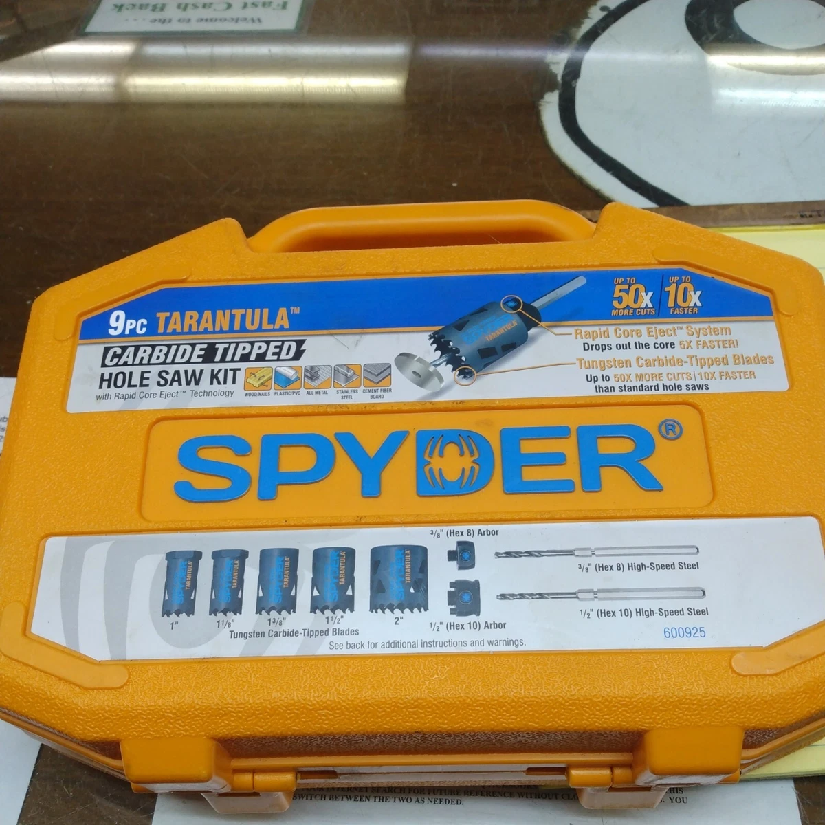 Spyder 9pc Tarantula carbide tipped armored hole saw Kit set